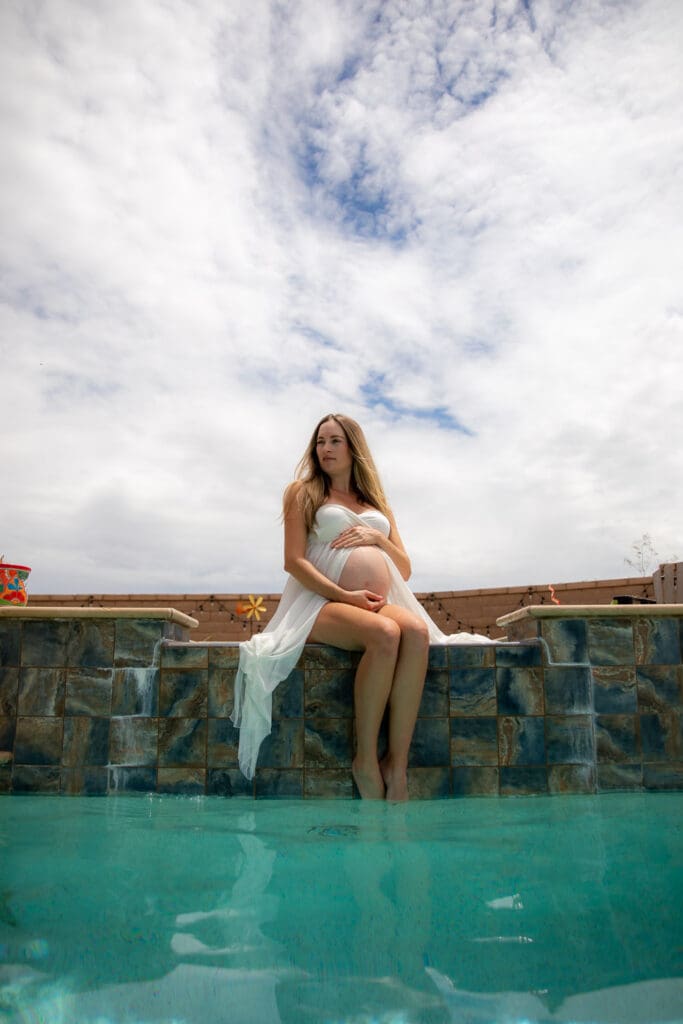 pregnant woman in water