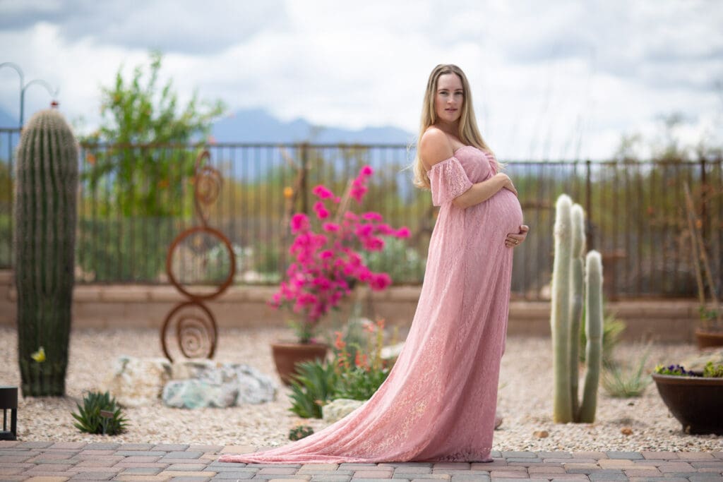 pregnant woman in the desert