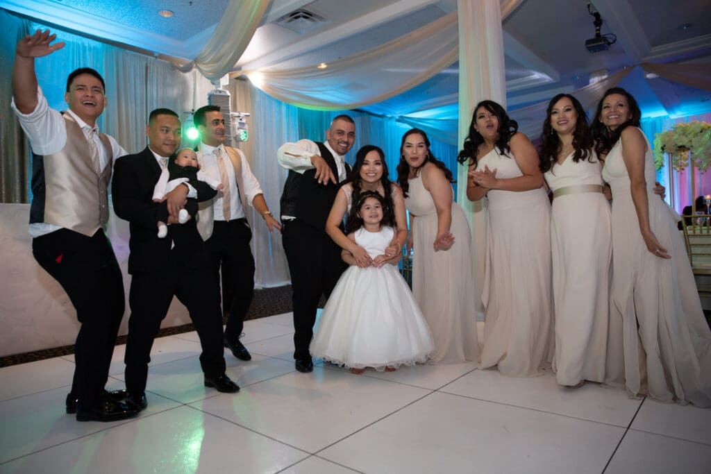 Wedding party on the dance floor